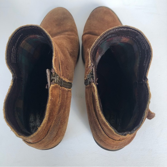 Born Adia Tabacco Distressed Rugged Suede Boots Womens 9.5 Leather Moto Ankle - Picture 8 of 12